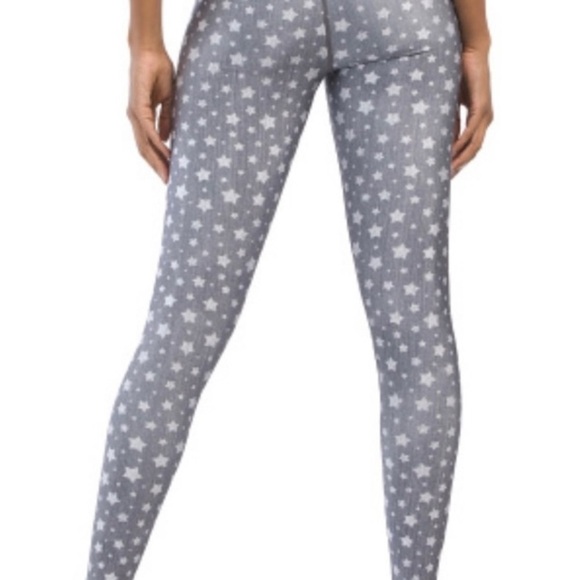 TEREZ high waist NORTH STAR active yoga LEGGINGS pants womens grey/Stars… - Picture 5 of 6